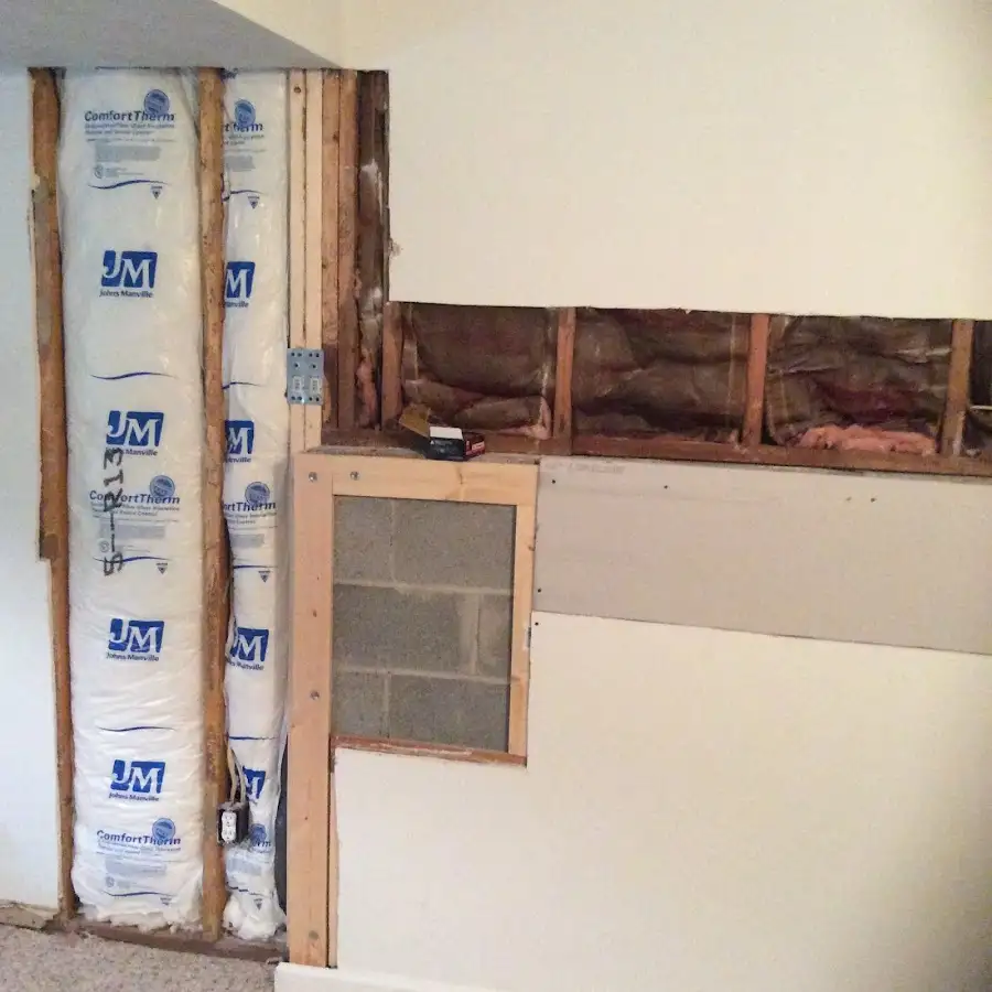 Wall insulation replacement during Contents Cleaning & Restoration in Laurel